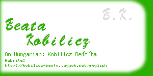 beata kobilicz business card